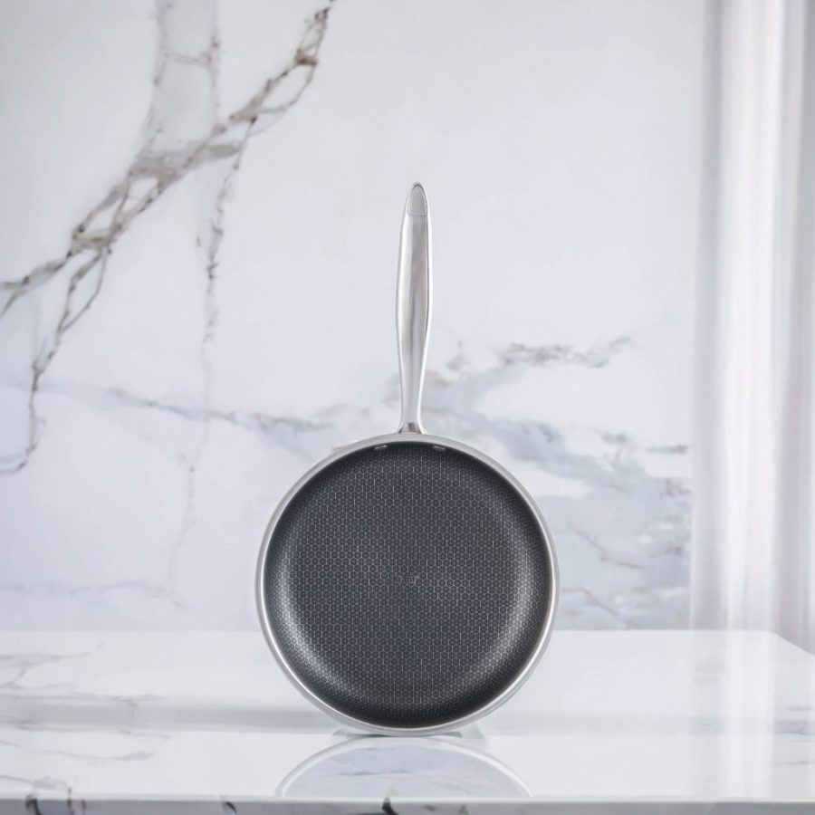 SS Frypan with Mesh Design