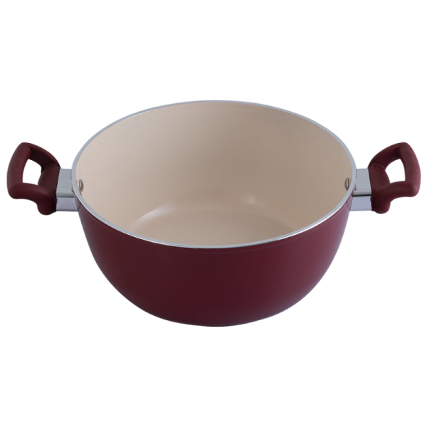 Ceramic Coating Belly Casserole (Maroon Red)