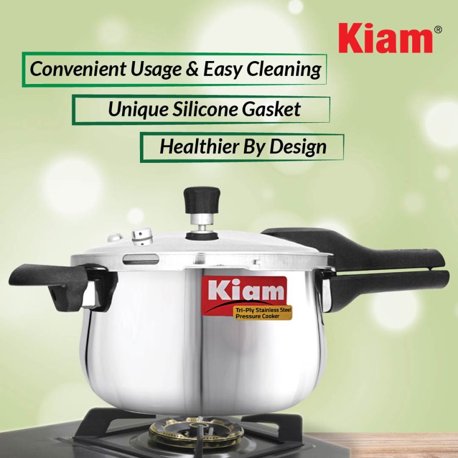 Tri-Ply Outer Lid Pressure Cooker Belly Shape 5.5 L - Image 3