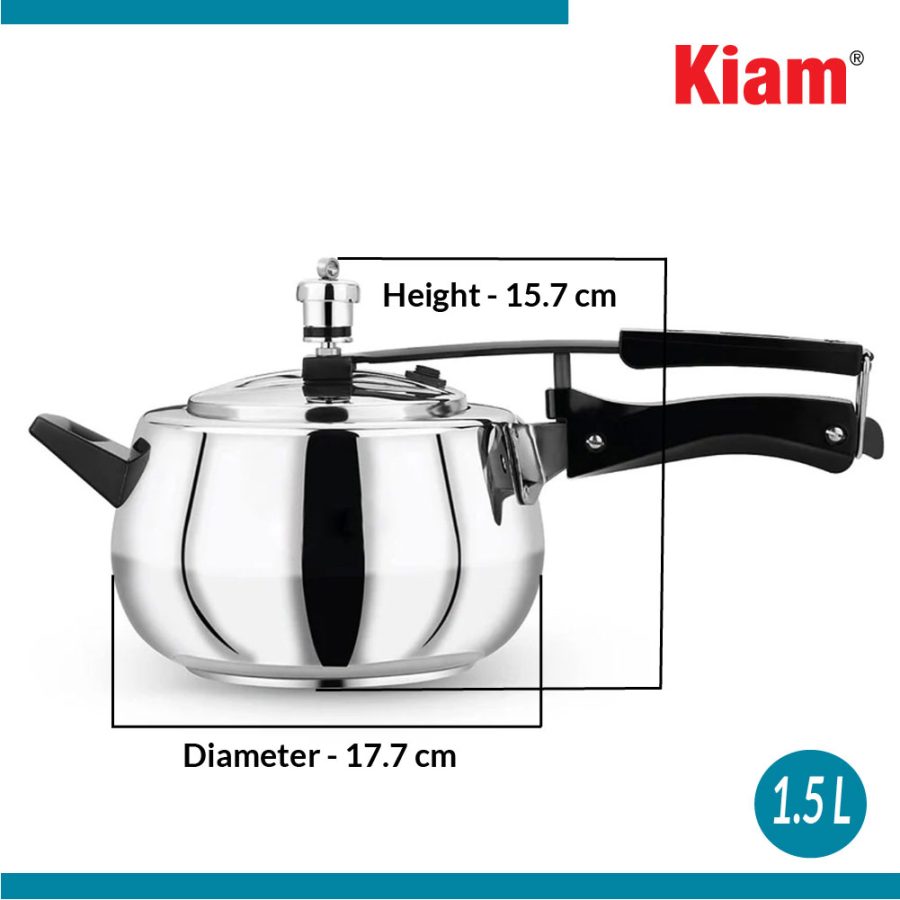 Tri-Ply Inner Lid Pressure Cooker Belly Shape 1.5 L - Image 5