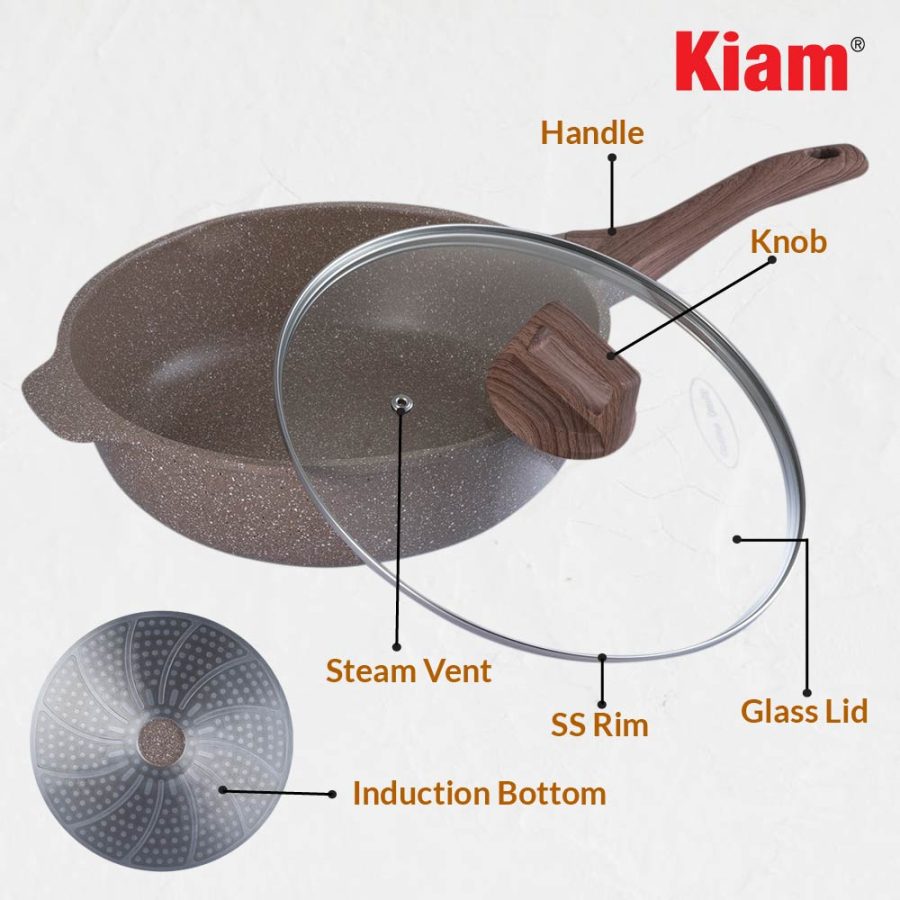 Die Casting Deep Frypan Light Biscuit - 28 cm - Image 3