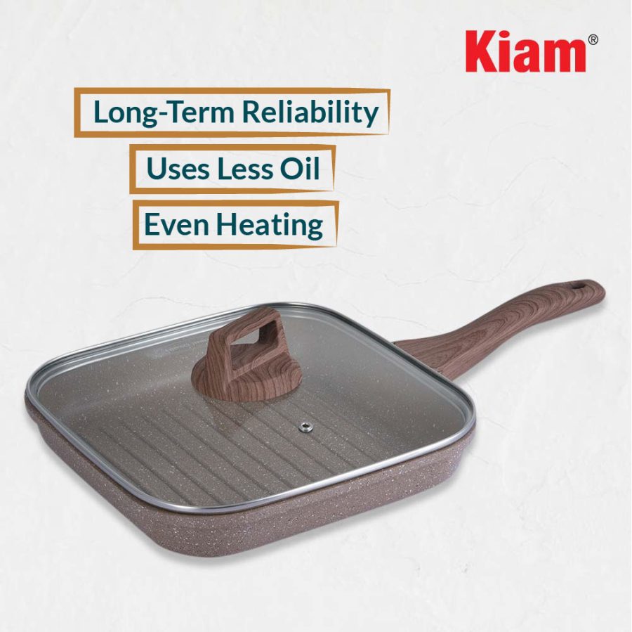Die Casting Grill Pan Light Biscuit - 26 cm - Image 2