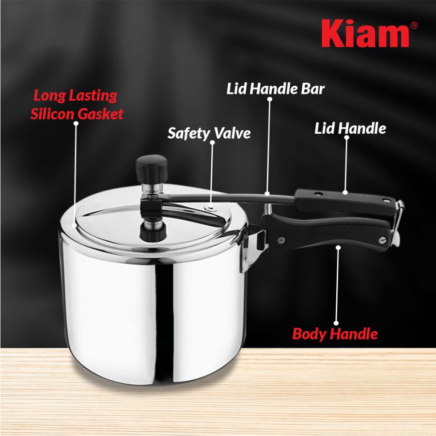 Tri-Ply Inner Lid Pressure Cooker Straight 6.5 L - Image 3