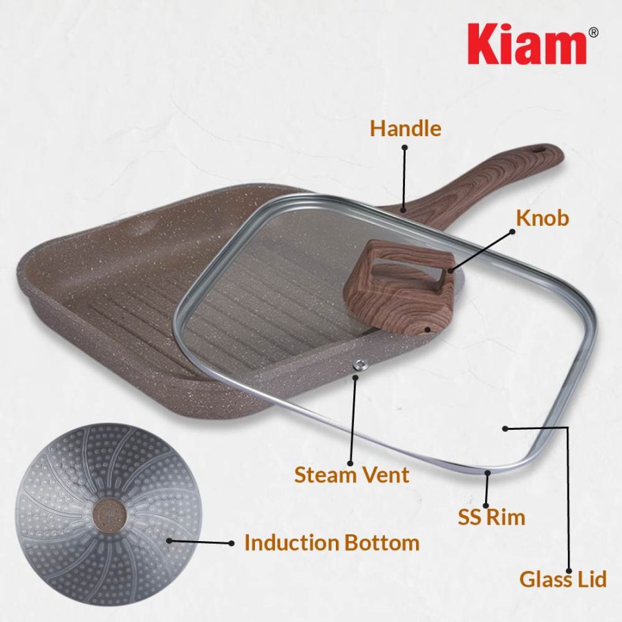 Die Casting Grill Pan Light Biscuit - 26 cm - Image 3