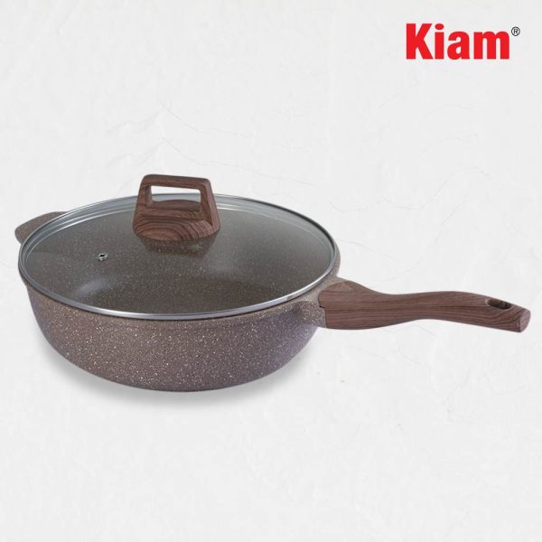 Die Casting Deep Frypan Light Biscuit - 28 cm